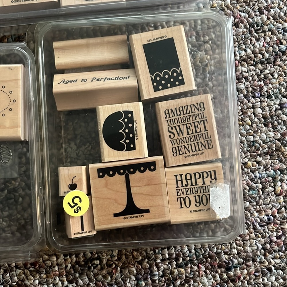 Stampin' Up! Assorted Rubber Stamps - Black and Tan Designs - Picture 5 of 9